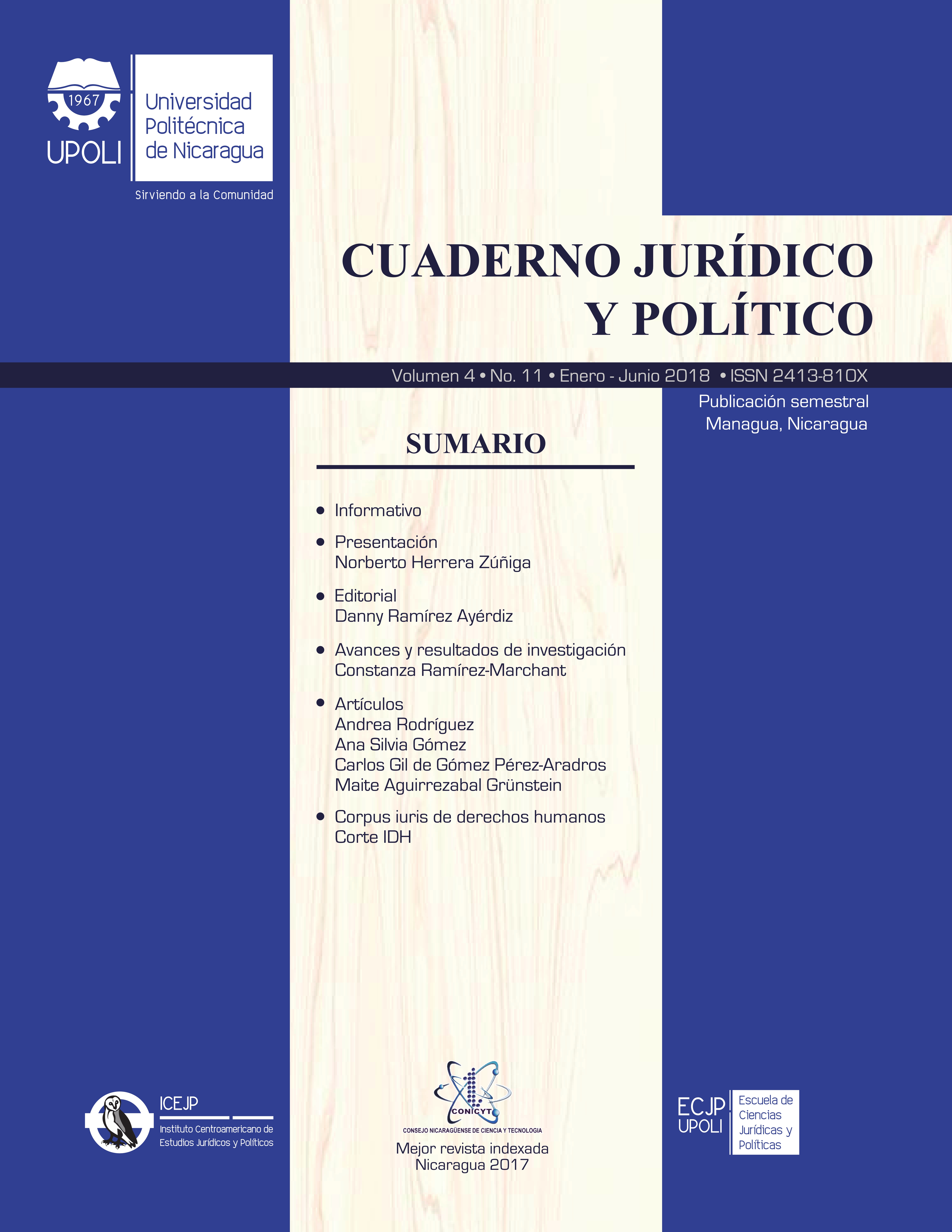 					Ver Vol. 4 Núm. 11 (2018): Cuaderno Jurídico y Político
				